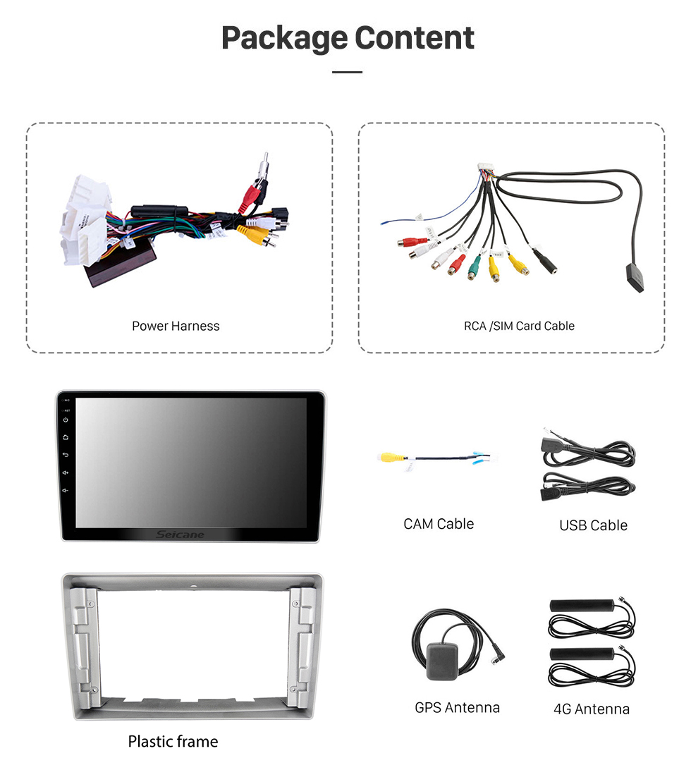 Seicane Pantalla táctil Android Car Audio para Toyota Avensis 2002-2008 Soporte Bluetooth WIFI Navegación GPS Imagen en imagen