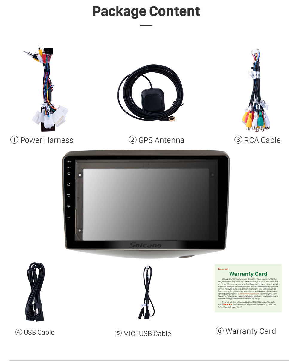 Seicane Android 11.0 For 1999-2005 TOYOTA VITZ YARIS ECHO Radio 9 inch GPS Navigation System with Bluetooth HD Touchscreen Carplay support SWC
