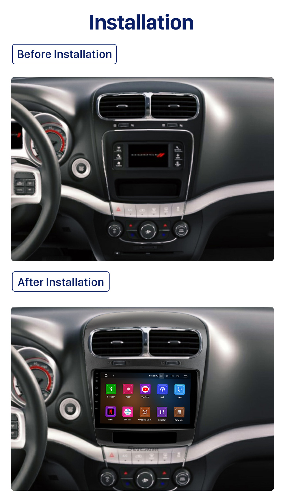 Seicane 8-дюймовый сенсорный экран HD для мультимедийного проигрывателя Renault Dacia / Sandero / Duste, автомобильная стереосистема с поддержкой автомобильного радио Bluetooth 1080P, видеоплеер