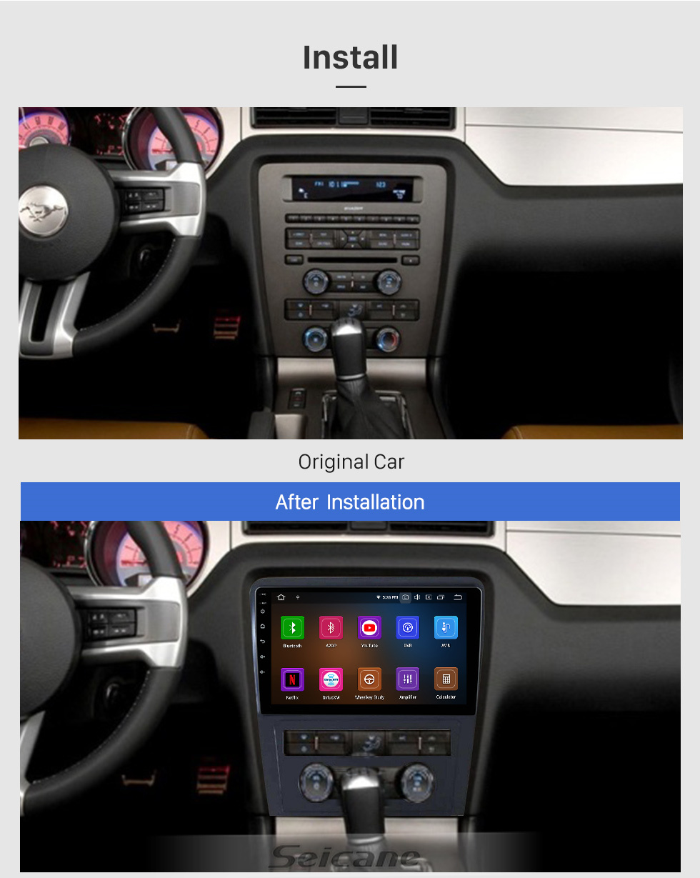 Seicane Für 2010 FORD FUSION MANUAL AC Radio 10,1 Zoll Android 11.0 HD Touchscreen Bluetooth mit GPS-Navigationssystem Carplay-Unterstützung 1080P