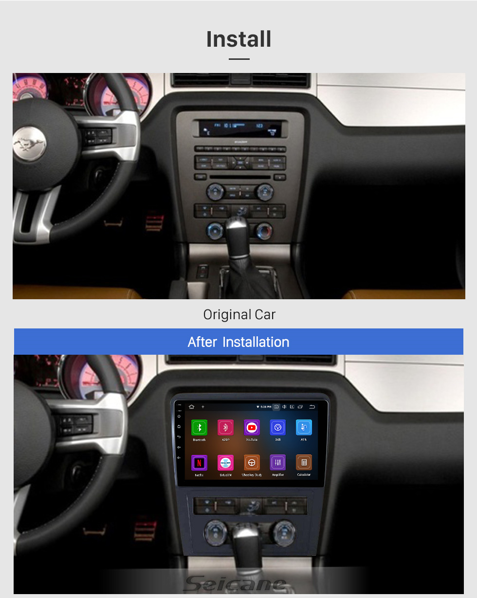 Seicane Pour 2010 FORD FUSION MANUAL AC Radio 10.1 pouces Android 11.0 HD écran tactile Bluetooth avec système de navigation GPS prise en charge Carplay 1080P