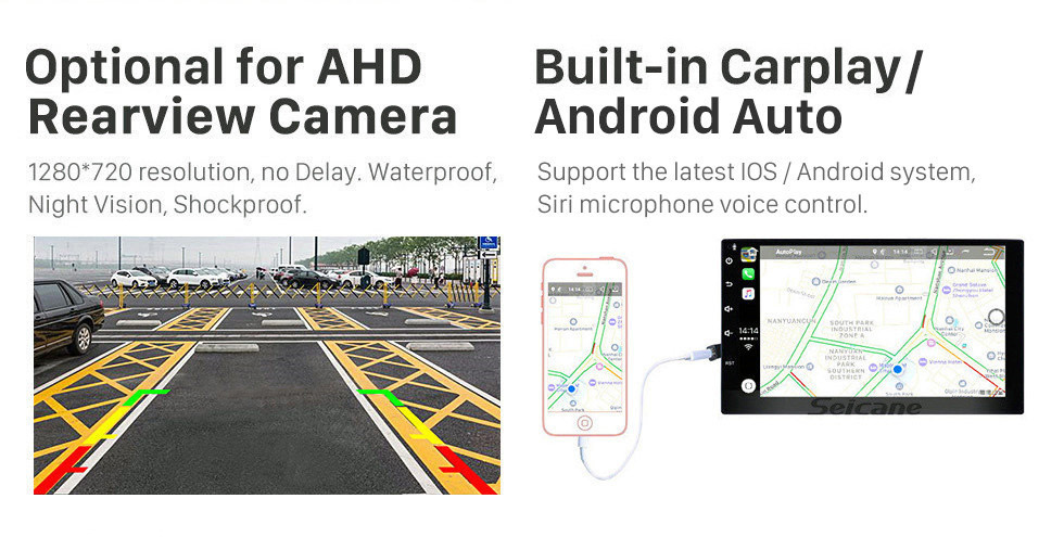 Seicane Pour 2010 FORD FUSION MANUAL AC Radio 10.1 pouces Android 11.0 HD écran tactile Bluetooth avec système de navigation GPS prise en charge Carplay 1080P