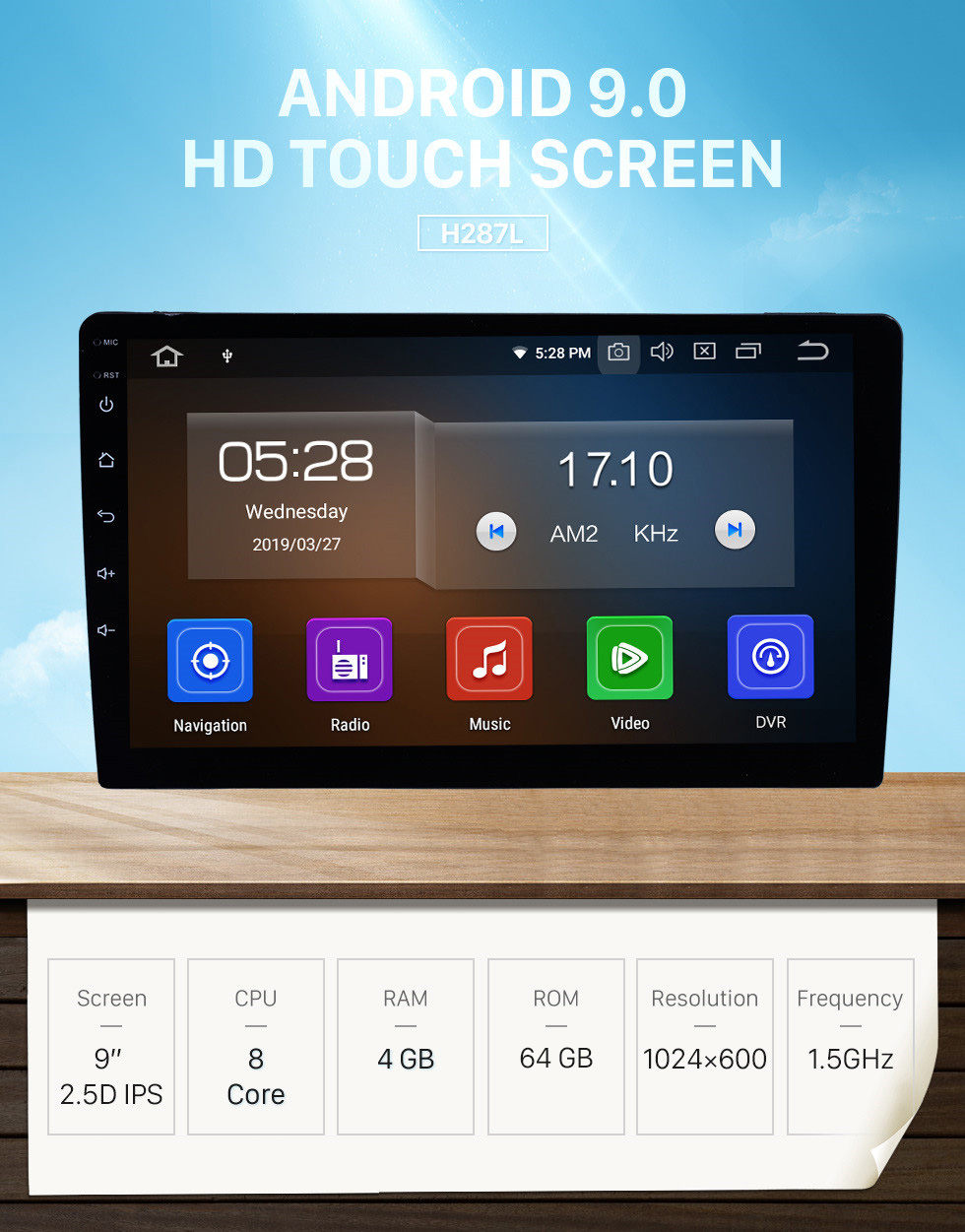 Seicane 9 pouces 1 Din Universel Android 9.0 HD 1024 * 600 Écran Tactile Radio Système de navigation GPS Bluetooth Musique WIFI Audio Lien Miroir Commande Au Volant Seicane 9 pouces 1 Din Universel Android 9.0 HD 1024 * 600 Écran Tactile Radio Système de navigation GPS Bluetooth Musique WIFI Audio Lien Miroir Commande Au Volant