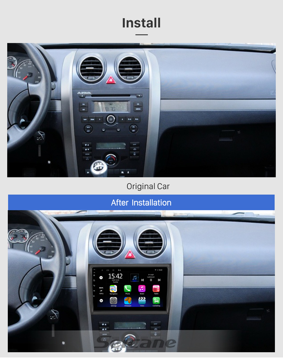 Seicane Android 10.0 HD écran tactile 9 pouces pour système de navigation GPS Radio MAHINDRA SCORPIO avec prise en charge Bluetooth caméra arrière Carplay