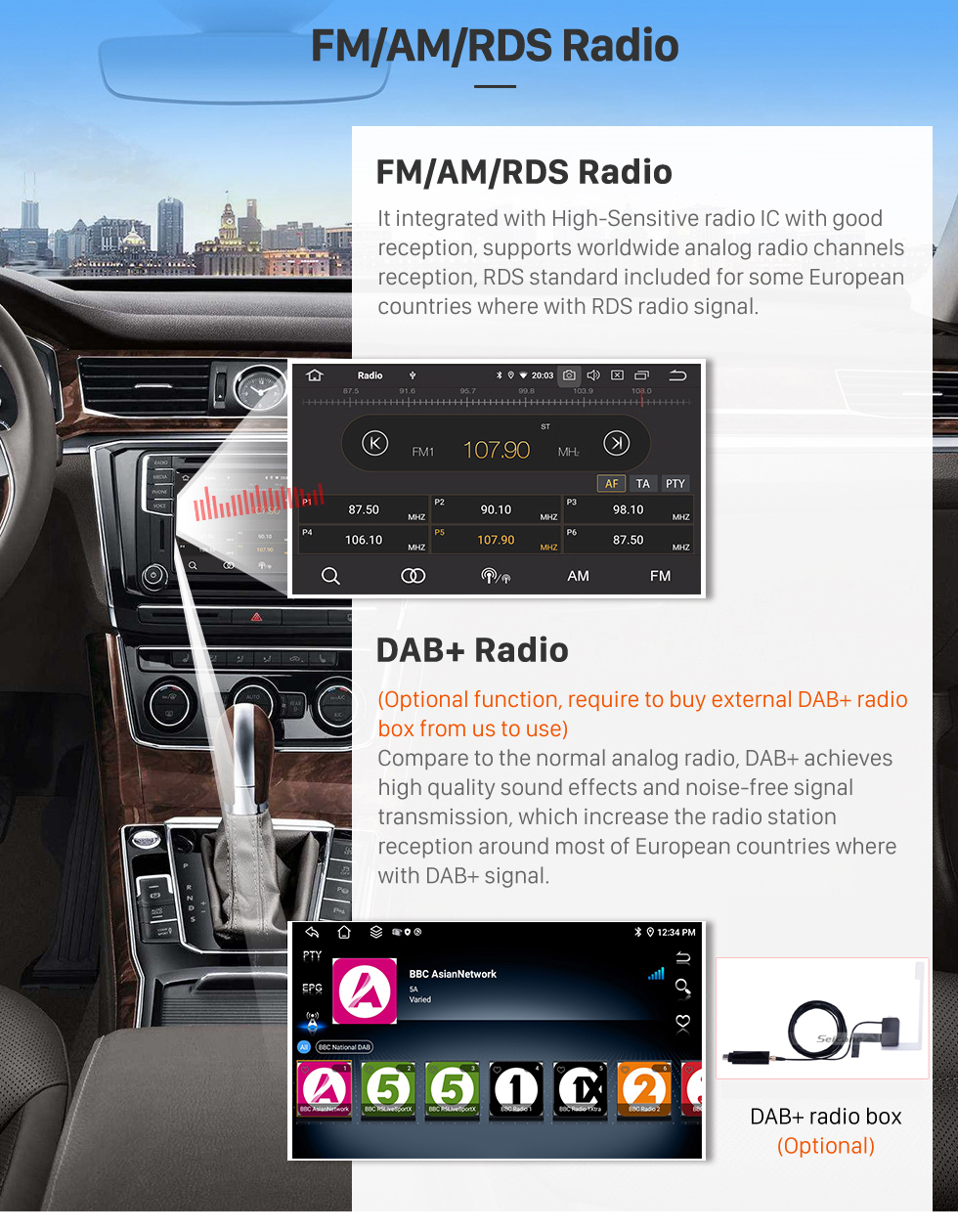 Seicane OEM Android 13.0 для Mercedes Benz SL R230 SL350 SL500 SL55 SL600 SL65 2001–2011 гг. Радио с Bluetooth 9-дюймовый сенсорный экран HD Система GPS-навигации Поддержка Carplay DSP