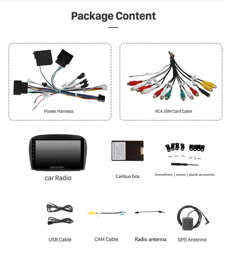 Seicane 9 pouces Android 13.0 pour 2001-2004 Mercedes SL R230 SL350 SL500 SL55 SL600 SL65 Radio Système de navigation GPS avec écran tactile HD Prise en charge Bluetooth Carplay OBD2