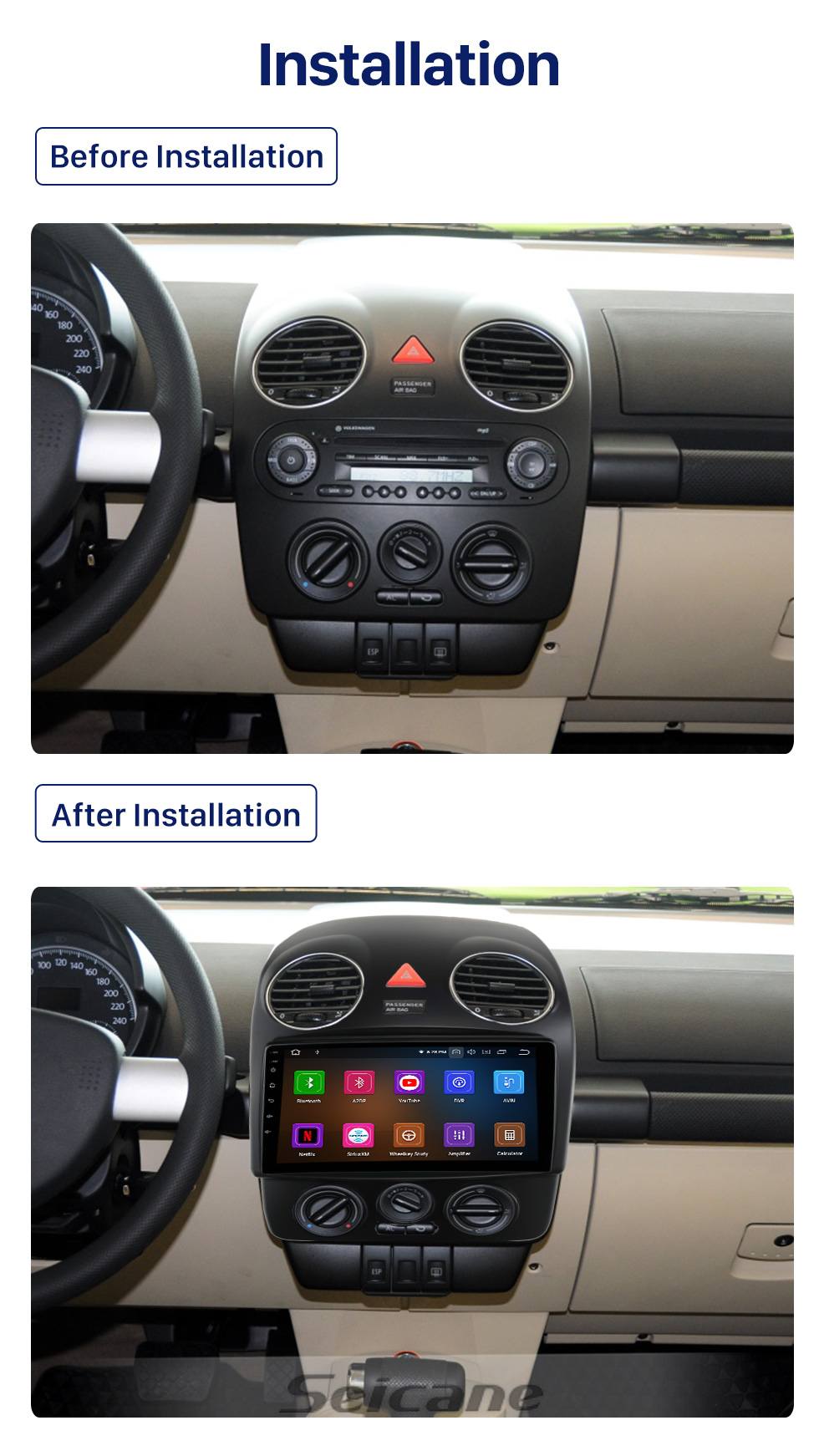 Seicane 9 pouces HD écran tactile pour 2020 VW POLO Radio autoradio lecteur stéréo autoradio réparation Support AHD caméra