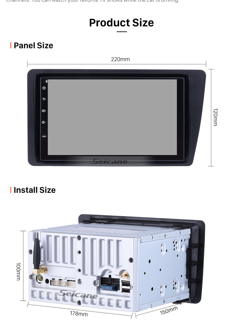 Seicane Multi-touch Android 11.0 Head Unit GPS for 2001-2005 Honda Civic with Radio RDS 3G WiFi Bluetooth 1080P Mirror Link OBD2