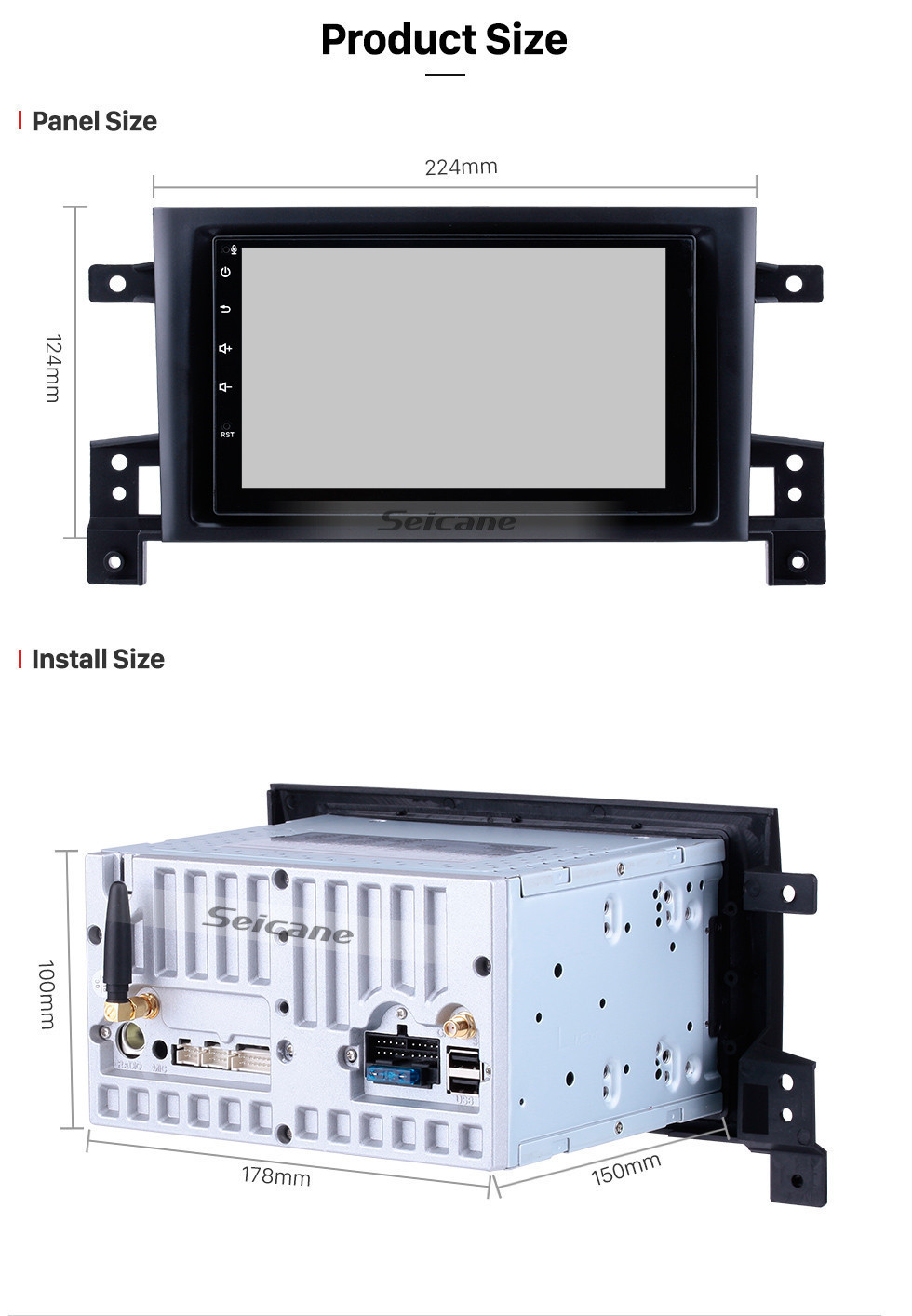 Seicane Système audio de voiture à écran tactile de qualité pour Mitsubishi Airtrek/Outlander 200-2005 avec DSP Carplay Support Bluetooth GPS Navigation Picture in Picture