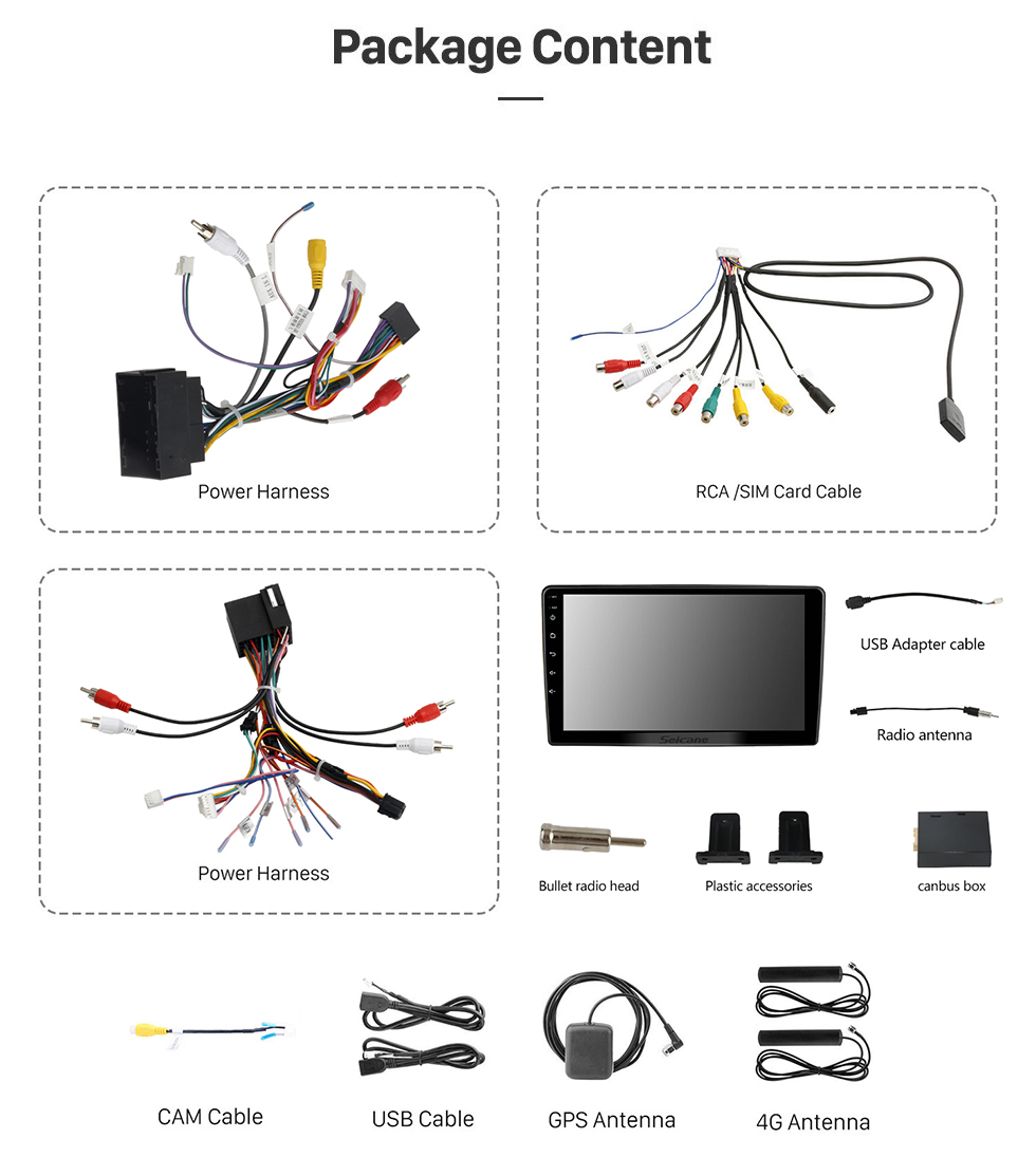 Seicane Android 13.0 para 2006-2016 FIAT DUCATO LOW-END Radio 9 polegadas Sistema de navegação GPS com Bluetooth HD Touchscreen Carplay suporte SWC