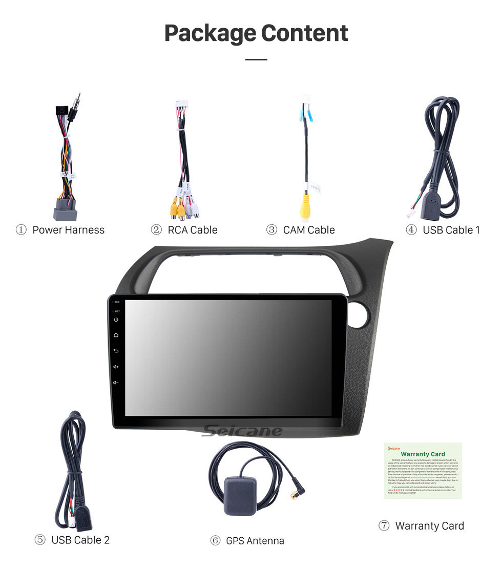 Seicane Écran tactile HD de 9 pouces pour système stéréo de voiture radio Honda Civic européen RHD 2005 avec prise en charge Bluetooth DVR image dans l'image Seicane Écran tactile HD de 9 pouces pour système stéréo de voiture radio Honda Civic européen RHD 2005 avec prise en charge Bluetooth DVR image dans l'image