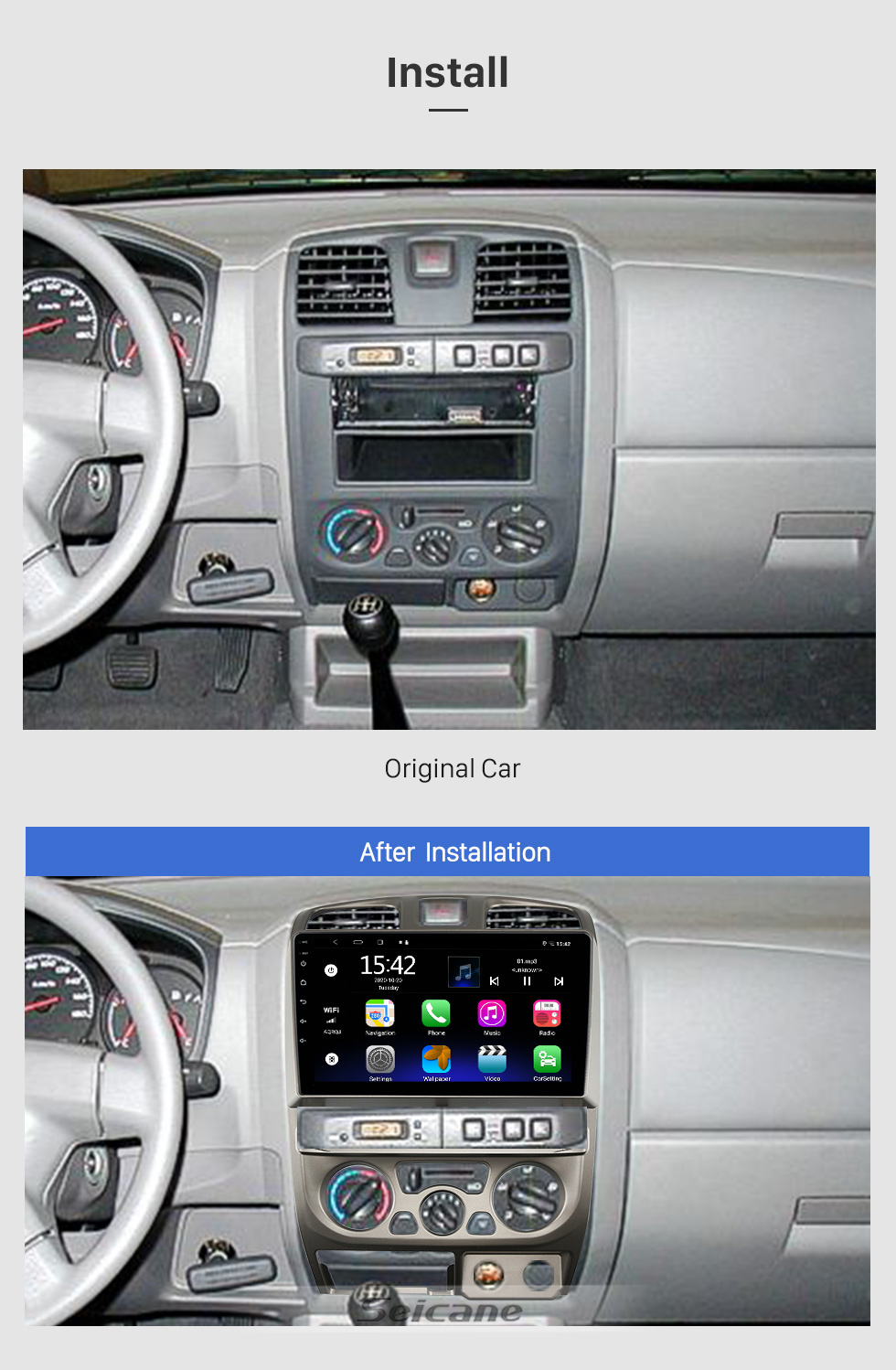 Seicane Écran tactile HD de 9 pouces pour 2012 Mahindra XUV500 Android 10.0 Radio Système de navigation GPS prend en charge la caméra de recul 3G Wifi