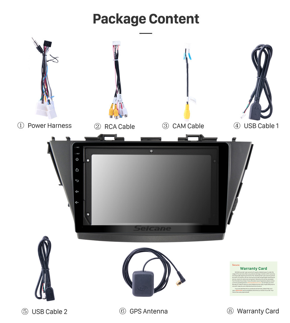 Seicane Pantalla táctil HD de 9 pulgadas para 2013 Toyota Prius RHD Reproductor de DVD estéreo para automóvil con radio de automóvil Wifi Soporte para Bluetooth Pantalla dividida
