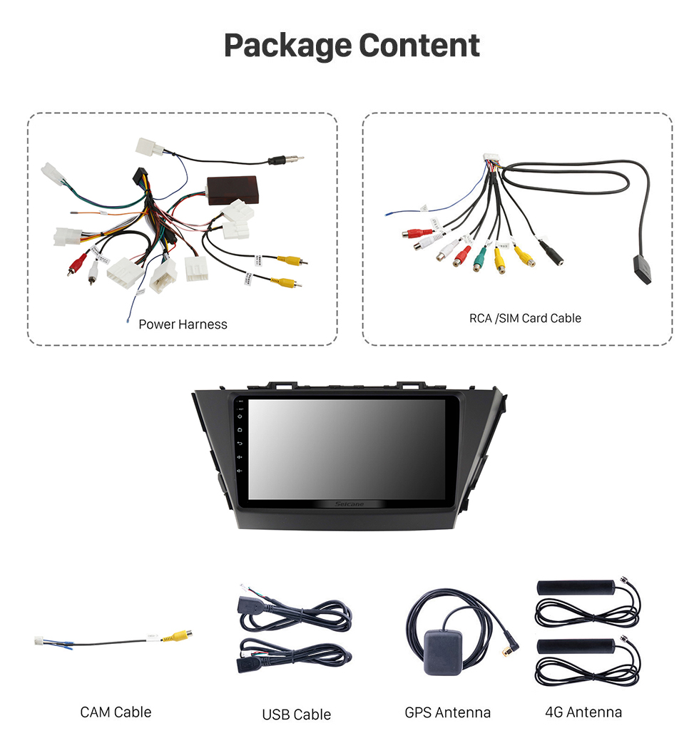 Seicane Pantalla táctil HD de 9 pulgadas para Toyota Prius LHD Autoradio 2013 Sistema estéreo con Bluetooth Carplay incorporado