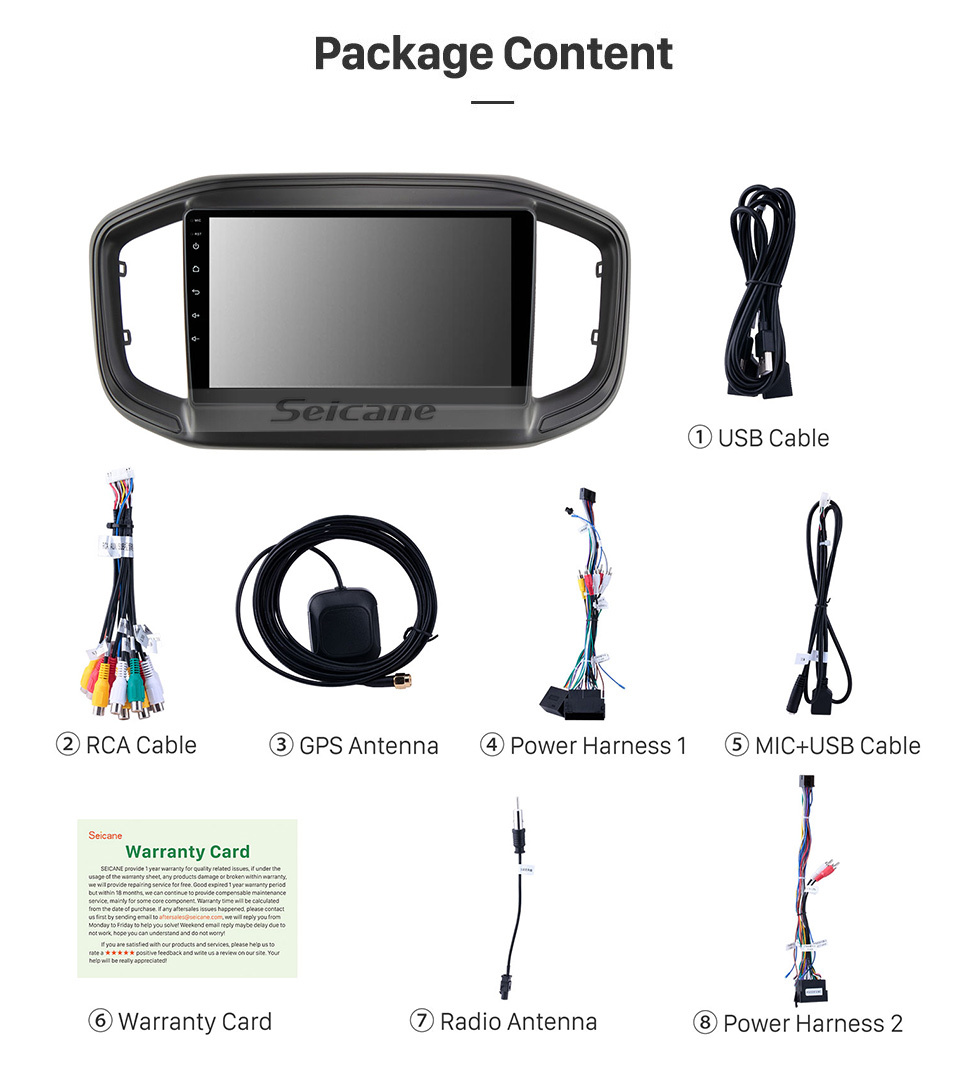 Seicane Écran tactile HD de 9 pouces pour 2021 FIAT STRADA Autoradio autoradio réparation autoradio lecteur DVD de voiture avec support Wifi Carplay