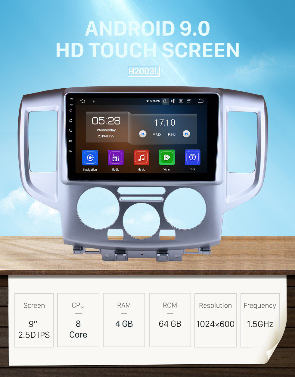 Seicane 9-дюймовый 2009-2016 Nissan NV200 Android 9.0 HD с сенсорным экраном GPS навигационная система Поддержка радио Bluetooth Музыка Управление рулем 3G / 4G WiFi USB OBD2 DVR Seicane 9-дюймовый 2009-2016 Nissan NV200 Android 9.0 HD с сенсорным экраном GPS навигационная система Поддержка радио Bluetooth Музыка Управление рулем 3G / 4G WiFi USB OBD2 DVR