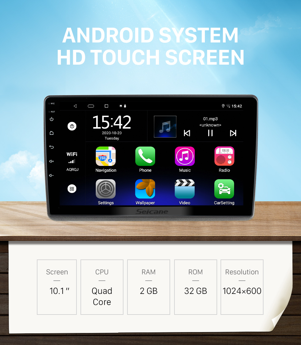 Seicane 10.1 pulgadas Android 10.0 para 2010 2011 2012+ NISSAN NV400/ OPEL MOVANO/ RENAULT MASTER III Sistema de navegación GPS estéreo con soporte de pantalla táctil Bluetooth Cámara de visión trasera