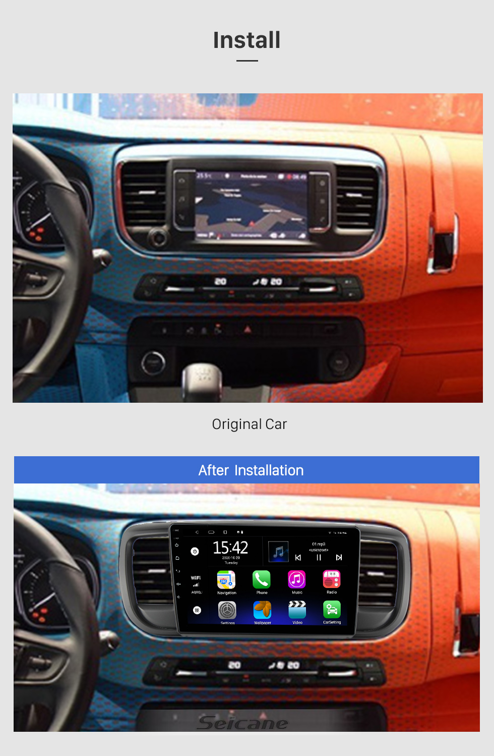 Seicane Pantalla táctil HD de 9 pulgadas para 2012 Mahindra XUV500 Android 10.0 Radio Sistema de navegación GPS compatible con cámara de respaldo 3G Wifi Seicane Pantalla táctil HD de 9 pulgadas para 2012 Mahindra XUV500 Android 10.0 Radio Sistema de navegación GPS compatible con cámara de respaldo 3G Wifi