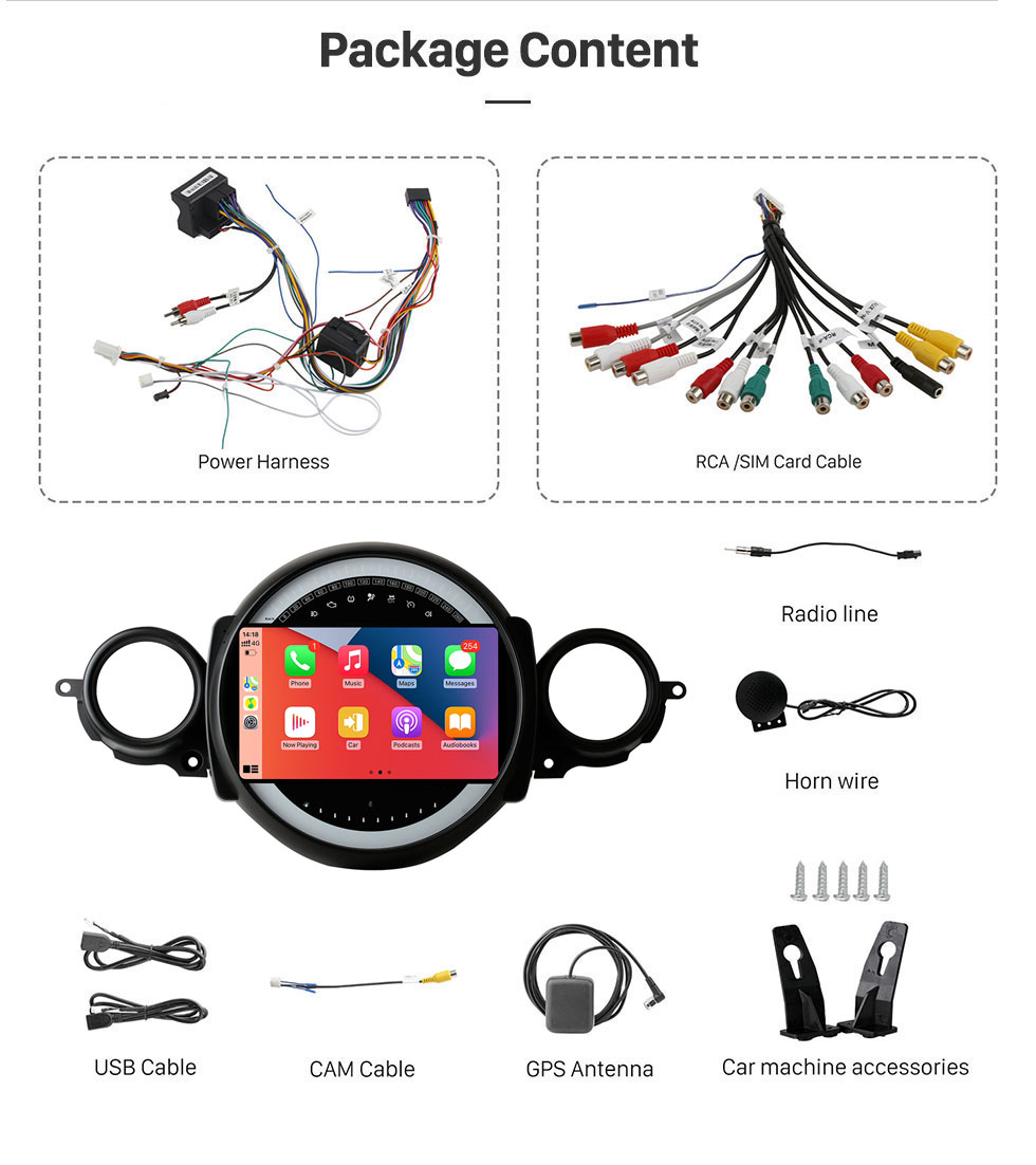 Seicane For BMW MINI COOPER R55 R56 R57 R58 R60 R61 2007-2014 Radio Android 13.0 HD Touchscreen 9 inch GPS Navigation System with Bluetooth support Carplay DVR Seicane For BMW MINI COOPER R55 R56 R57 R58 R60 R61 2007-2014 Radio Android 13.0 HD Touchscreen 9 inch GPS Navigation System with Bluetooth support Carplay DVR