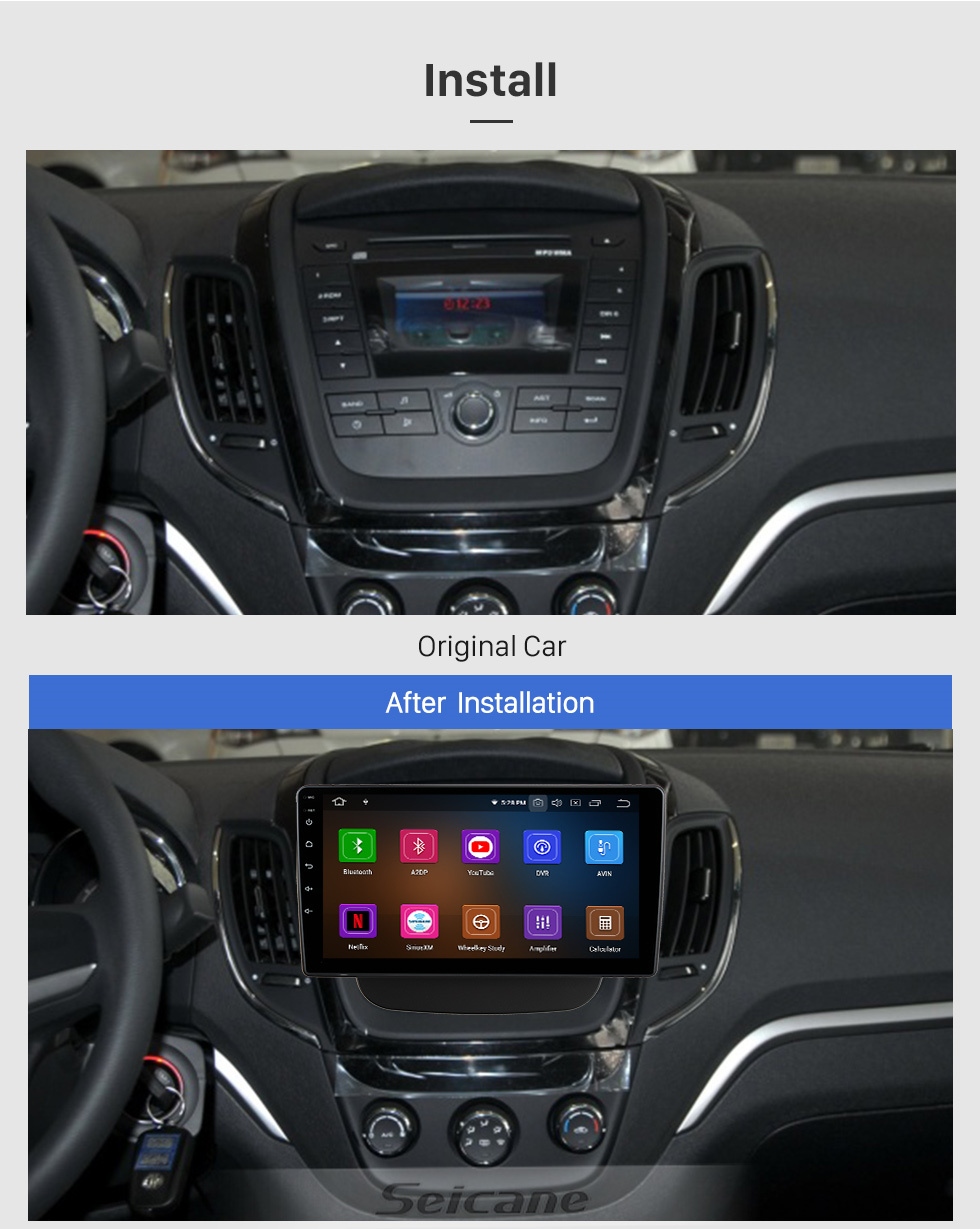 Seicane Écran tactile HD de 9 pouces pour 2007-2015 ROVER MG5 Stéréo Carplay Système stéréo Autoradio Support 1080P Lecteur vidéo