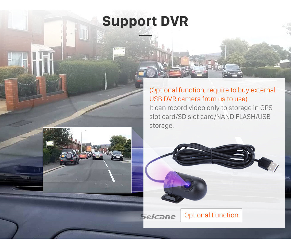 Seicane Tela sensível ao toque HD de 9 polegadas para estéreo para carro Citroen Jumpy Space Tourer 2016 com suporte para Bluetooth no controle do volante