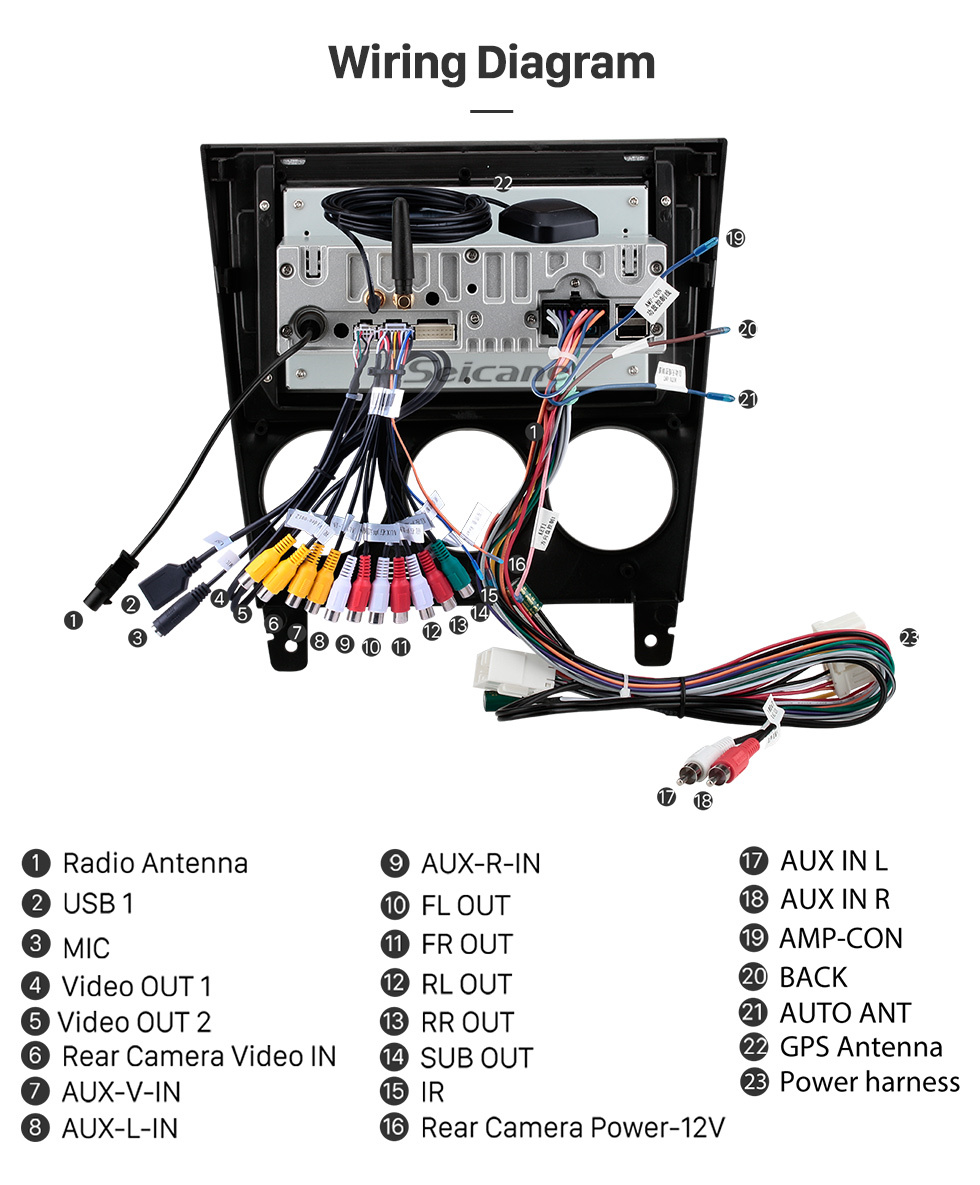 Seicane 2013-2018 Toyota RAV4 Conduite à gauche Android 11.0 9 pouces Navigation GPS HD Écran tactile Radio WIFI Bluetooth USB Prise en charge AUX Lecteur DVD SWC 1080P Caméra de recul OBD TPMS Carplay