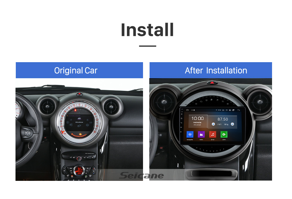 Seicane For BMW MINI COUNTRYMAN R55 R56 R57 R58 R60 R61 2010-2016 Radio 9 inch Android 12.0 HD Touchscreen Bluetooth with GPS Navigation System Carplay support 1080P