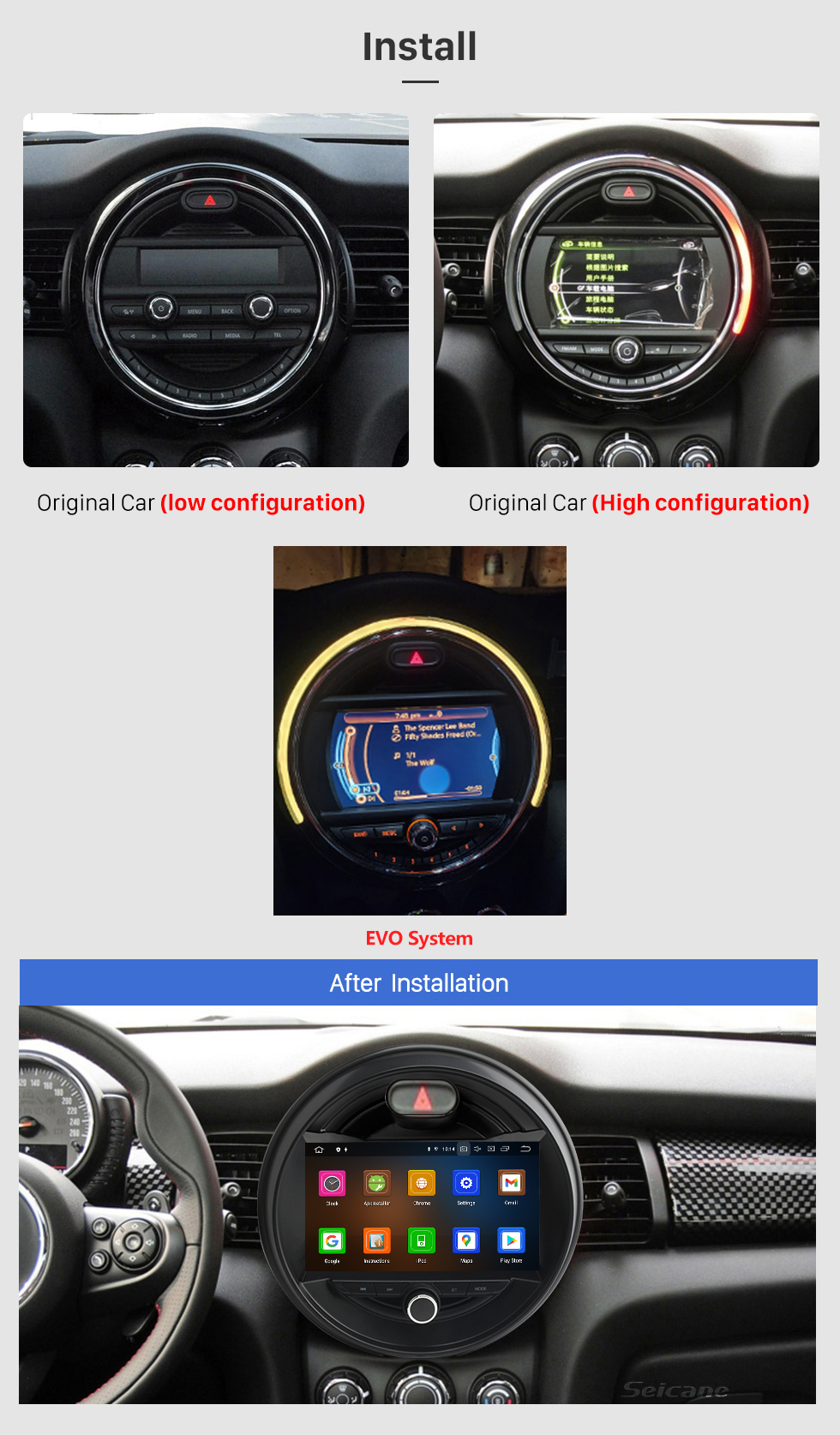 Seicane Para BMW MINI COOPER F54 2015-2019 Radio 9 pulgadas Android 13.0 HD Pantalla táctil Bluetooth con sistema de navegación GPS Carplay soporte 1080P Seicane Para BMW MINI COOPER F54 2015-2019 Radio 9 pulgadas Android 13.0 HD Pantalla táctil Bluetooth con sistema de navegación GPS Carplay soporte 1080P