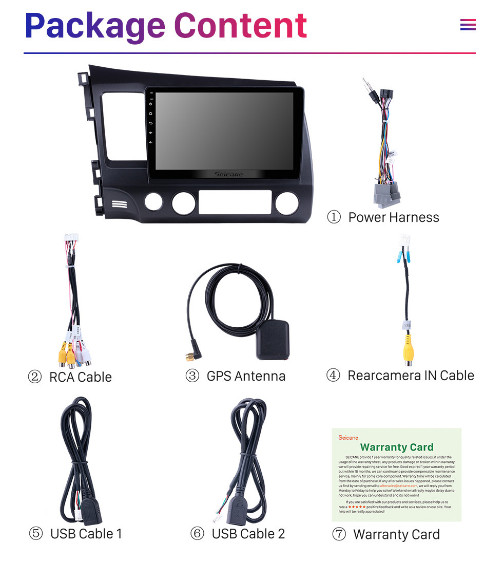 Seicane 10.1 inch 1024*600 HD Touch Screen Android 10.0 GPS Navigation Radio for 2006-2011 Honda Civic(LHD) with Bluetooth WIFI OBD2 USB Audio Aux 1080P Rearview Camera Seicane 10.1 inch 1024*600 HD Touch Screen Android 10.0 GPS Navigation Radio for 2006-2011 Honda Civic(LHD) with Bluetooth WIFI OBD2 USB Audio Aux 1080P Rearview Camera