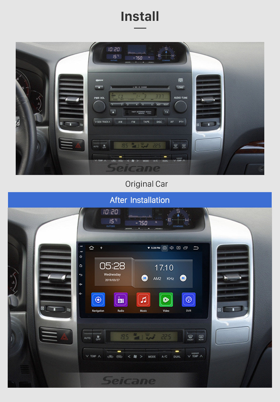 Seicane Android 9.0 2002 2003 2004 2005-2009 Toyota Prado GPS Navigation Bluetooth 1080P Video WIFI USB Mirror Link Car Radio Support DVR Backup Camera Digital TV Seicane Android 9.0 2002 2003 2004 2005-2009 Toyota Prado GPS Navigation Bluetooth 1080P Video WIFI USB Mirror Link Car Radio Support DVR Backup Camera Digital TV