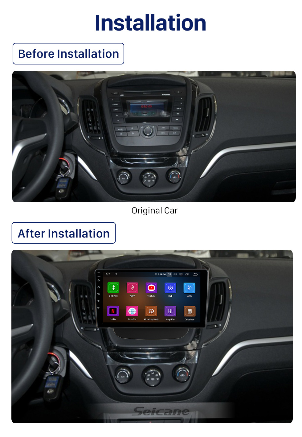 Seicane OEM 9 pulgadas Android 10.0 Radio para 1997-2004 Audi A6 S6 RS6 Bluetooth HD Pantalla táctil Navegación GPS Soporte USB AUX Carplay DVR OBD Cámara de visión trasera