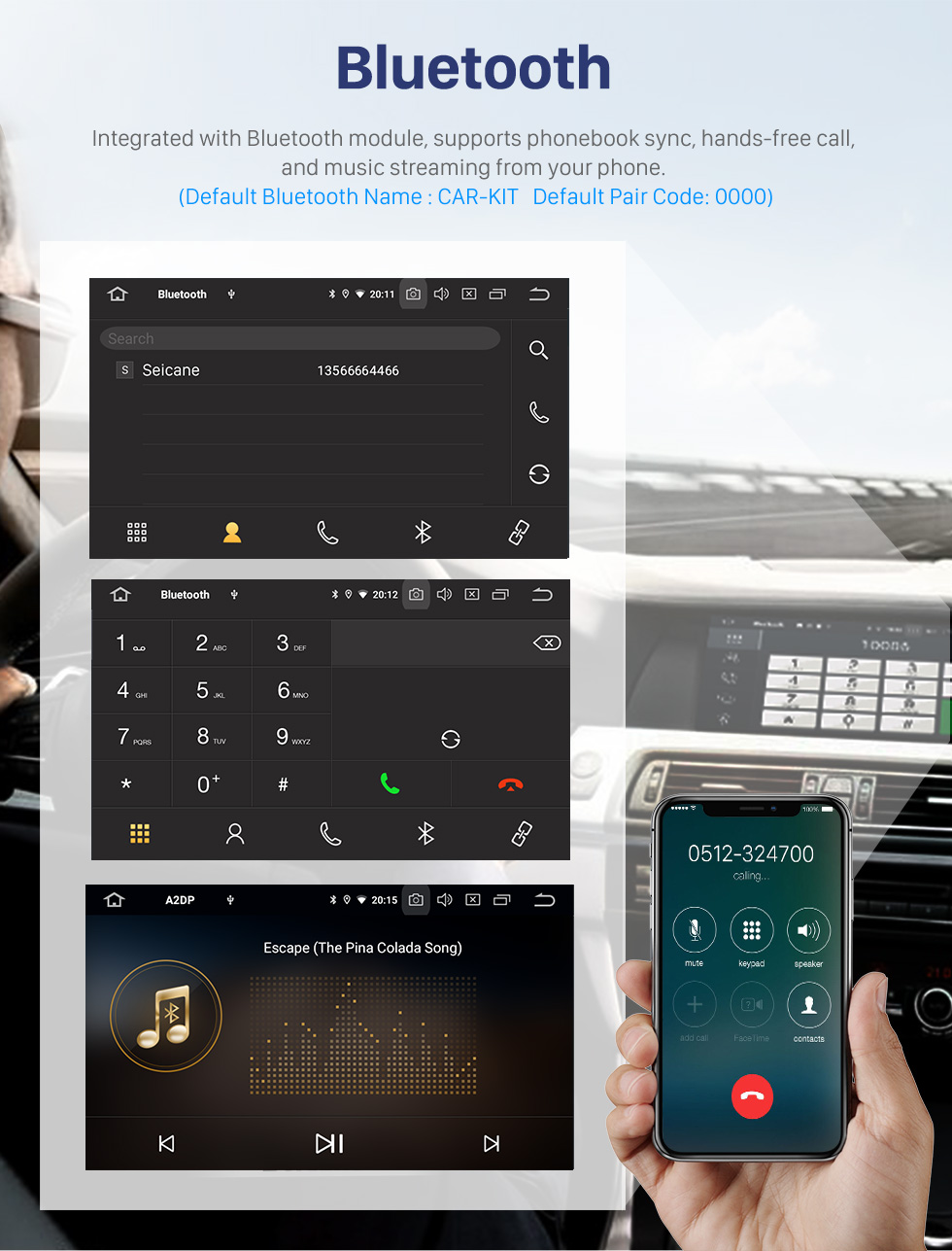 Seicane OEM 9 pouces Android 10.0 Radio pour 1997-2004 Audi A6 S6 RS6 Bluetooth HD Écran tactile Navigation GPS AUX Prise en charge USB Carplay DVR OBD Caméra de recul