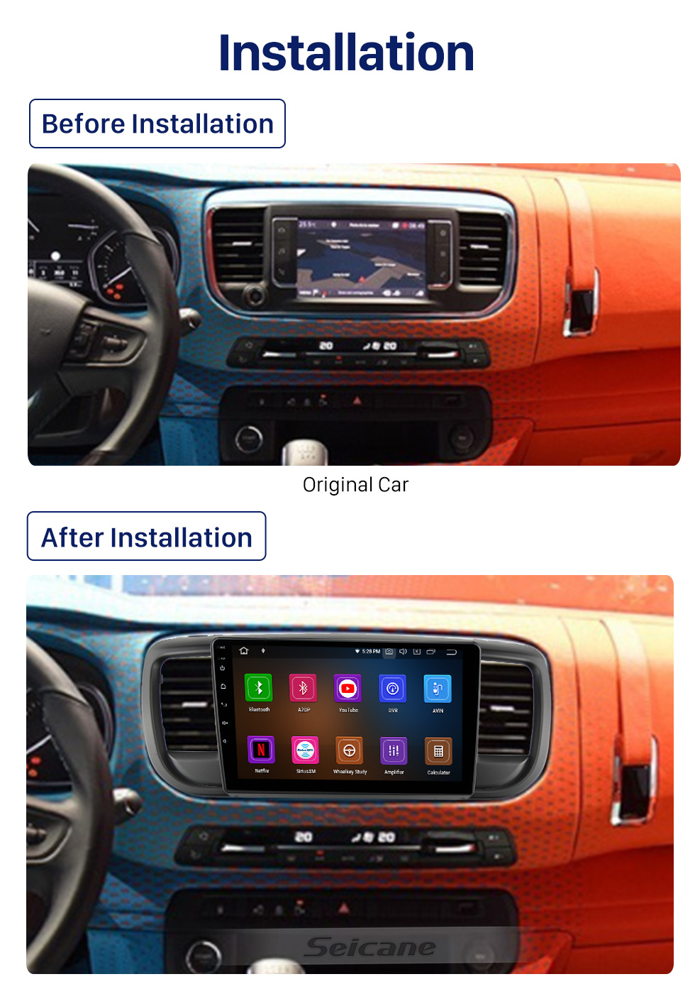 Seicane Android de 7 polegadas 10.0 2001-2008 TOYOTA RAV4 / 2006-2010 Camry / Terios / 2001-2011 Rádio de navegação GPS HILUX com tela sensível ao toque Bluetooth AUX com suporte OBD2 DVR Carplay