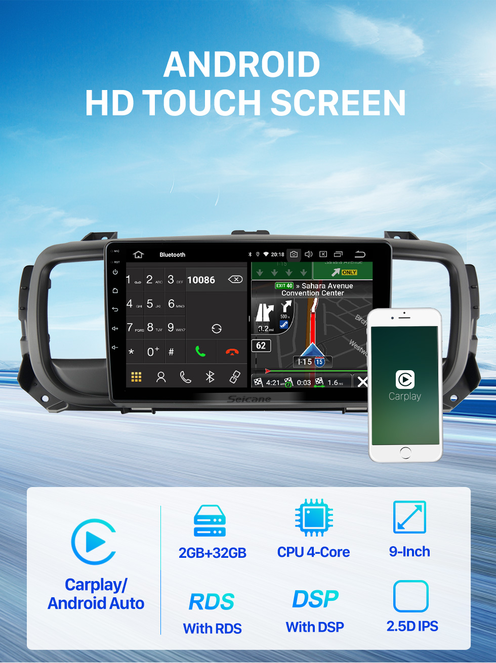 Seicane Android de 7 polegadas 10.0 2001-2008 TOYOTA RAV4 / 2006-2010 Camry / Terios / 2001-2011 Rádio de navegação GPS HILUX com tela sensível ao toque Bluetooth AUX com suporte OBD2 DVR Carplay