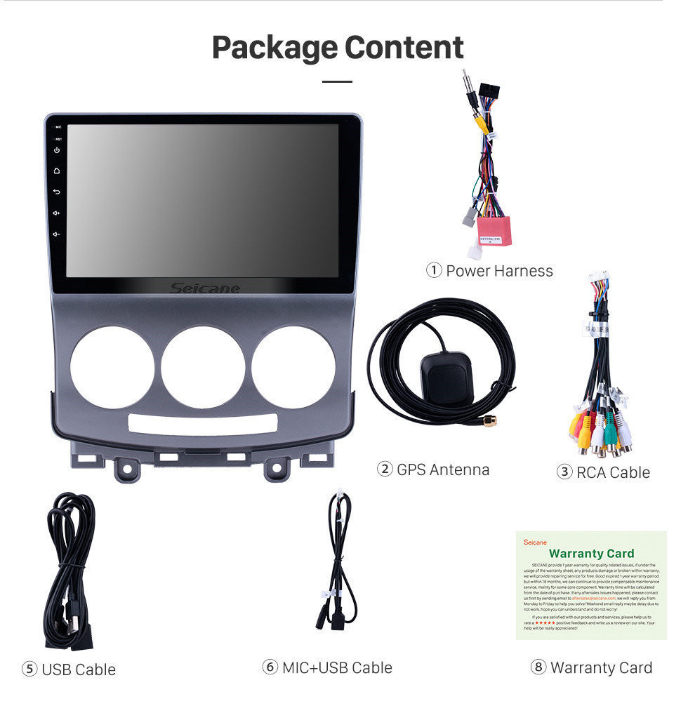 Seicane Android 11.0 Aftermarket OEM Car Stereo GPS Navigation System for 2005-2010 Mazda 5 with Wifi DVD Radio Bluetooth USB SD Rearview Camera Seicane Android 11.0 Aftermarket OEM Car Stereo GPS Navigation System for 2005-2010 Mazda 5 with Wifi DVD Radio Bluetooth USB SD Rearview Camera