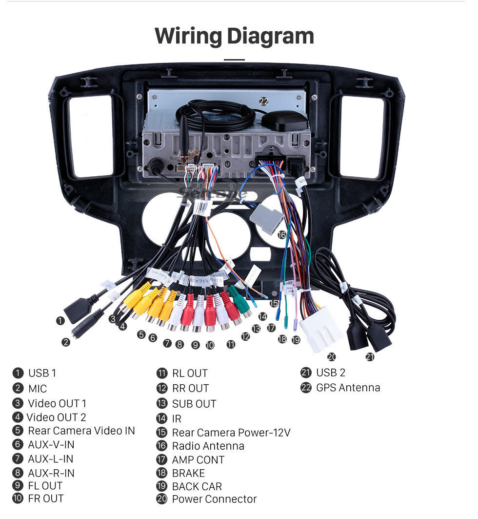 Seicane Sistema de navegación GPS con pantalla táctil HD de 9 pulgadas Radio Android 11.0 para 2009-2016 NISSAN NV200 Soporte AUX Stereo Carplay Bluetooth 3G / 4G WiFi Cámara de visión trasera OBD2 DVR