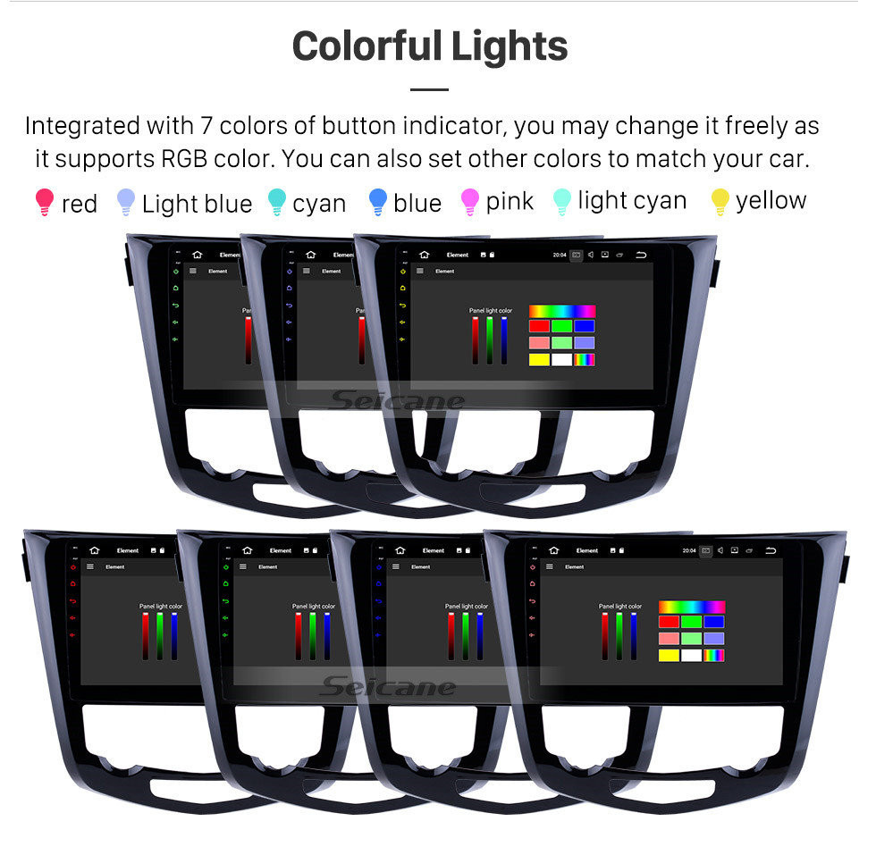 Seicane 10,1 pouces pour 2014 2015 Nissan X-TRAIL Android 12.0 HD à écran tactile Radio GPS Navigation Bluetooth Prise en charge USB OBD2 WIFI Lien vidéo miroir DVR Commande au volant