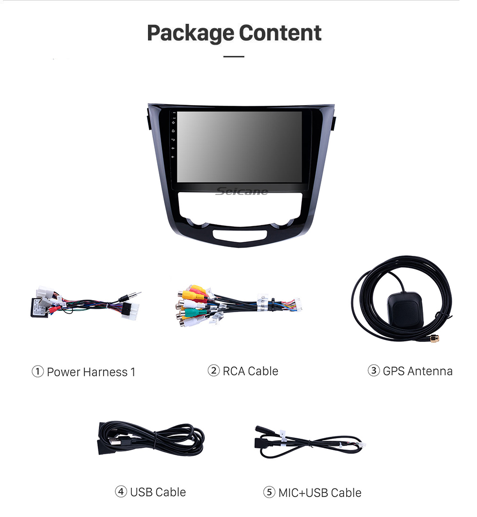 Seicane 10,1 дюйма Для 2014 2015 Nissan X-TRAIL Android 12.0 HD с сенсорным экраном Радио GPS-навигация Поддержка Bluetooth USB OBD2 WIFI Видео Зеркало Ссылка DVR Управление рулевым колесом