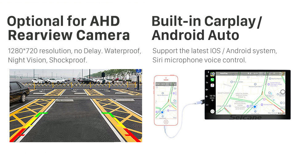 Seicane Rádio Android 11.0 10.1 polegadas touchscreen para 2011-2017 JEEP Wrangler Bluetooth Music GPS Navigation Embutido Carplay Suporte DAB + OBDII USB TPMS WiFi Controle de volante