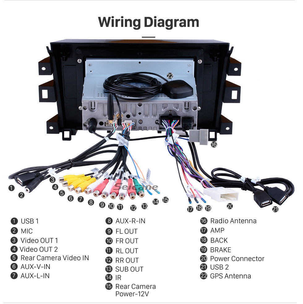 Seicane Android 11.0 pour 2011-2016 NISSAN navara Radio GPS système de navigation à écran tactile tête unité WIFI Bluetooth Caméra de recul