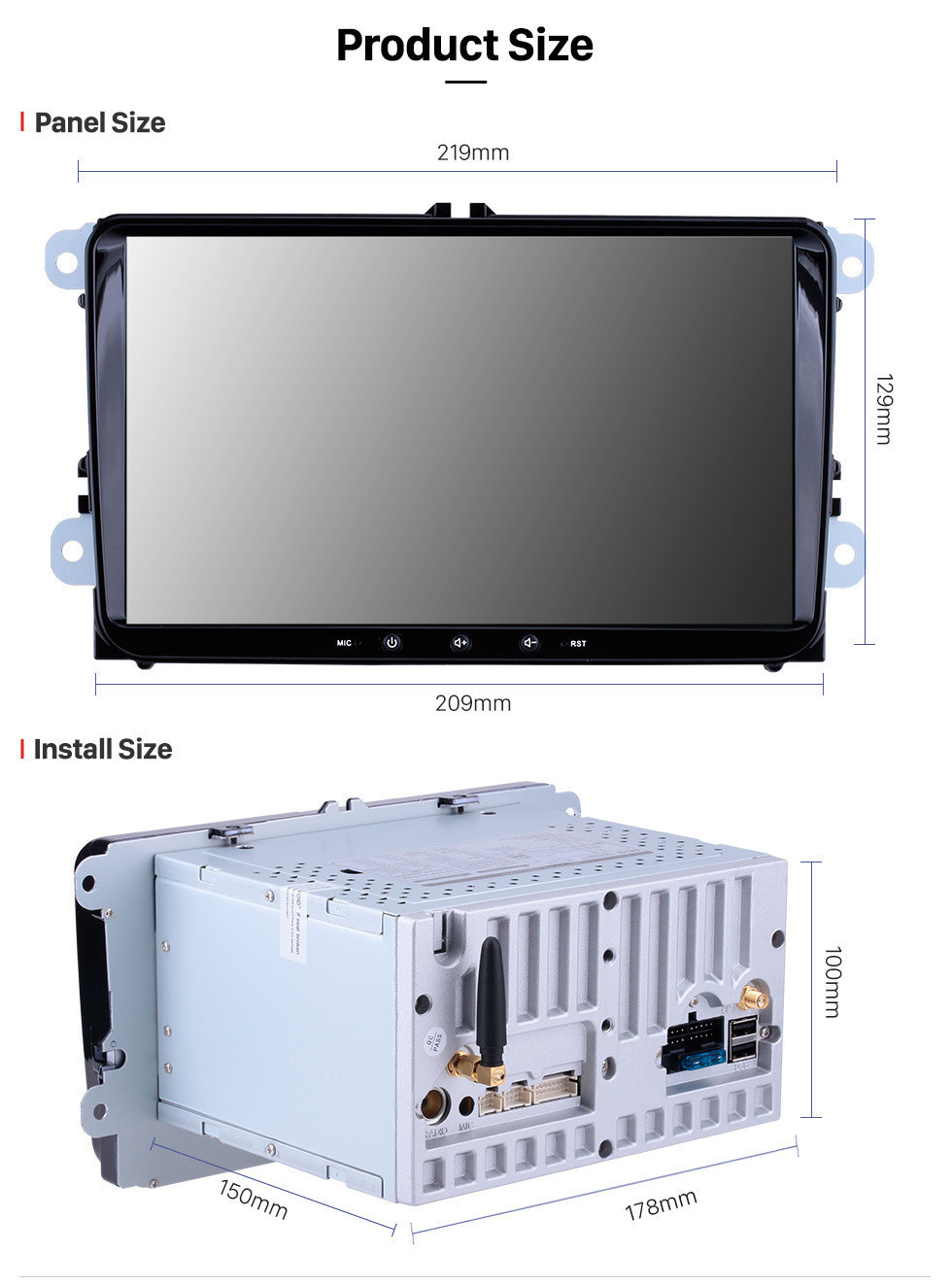 Seicane 9 pouces Android 11.0 dans le système GPS Bluetooth Dash pour 2004-2011 VW Volkswagen Sagitar PASSAT avec 3G WiFi Radio RDS Mirror Link OBD2 Caméra de recul AUX