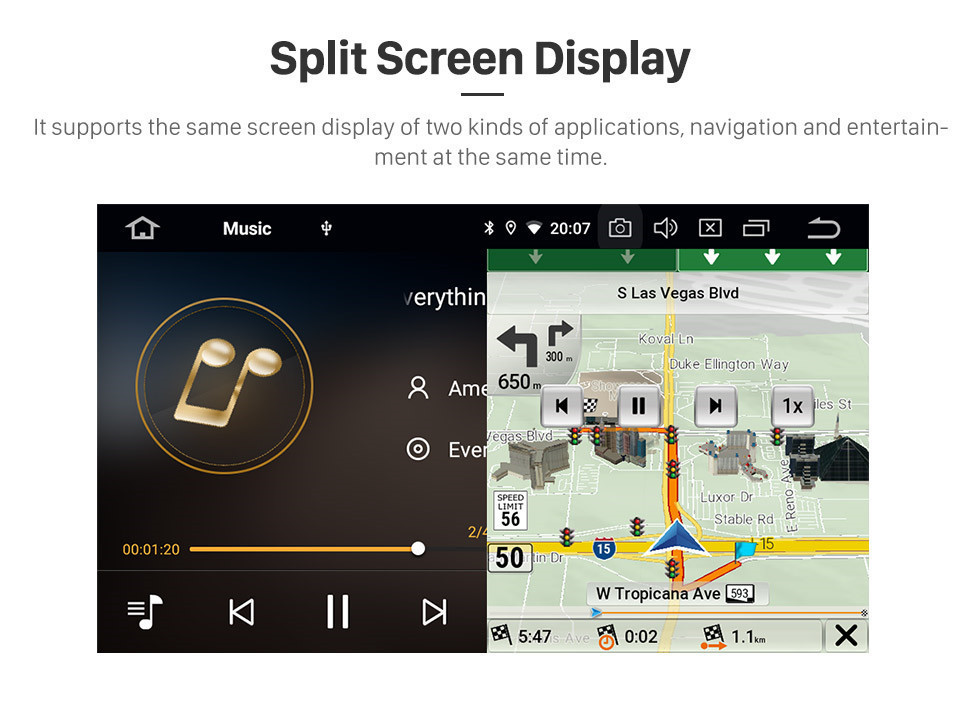 Seicane 7-дюймовый сенсорный экран HD 2 Din Универсальное радио Android 11.0 Система GPS-навигации с телефоном Bluetooth WIFI Мультимедийный проигрыватель 1080P Видео USB Управление на рулевом колесе