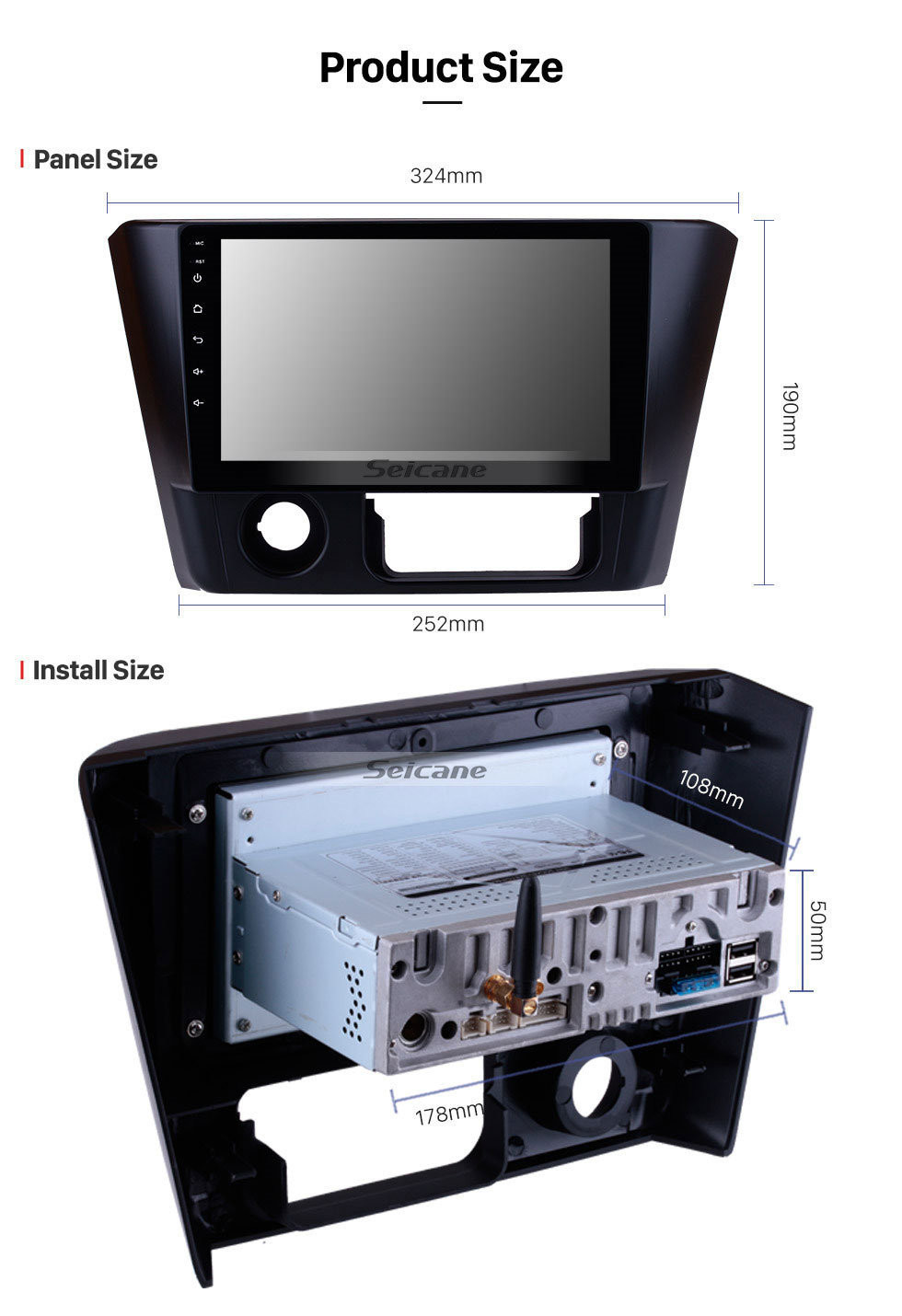 Seicane 9-дюймовый сенсорный экран Android 11.0 HD Stereo in Dash для 2014 2015 2016 Mitsubishi Lancer GPS Navi Bluetooth-радио WIFI USB-телефон Музыка SWC DAB + Carplay 1080P Видео