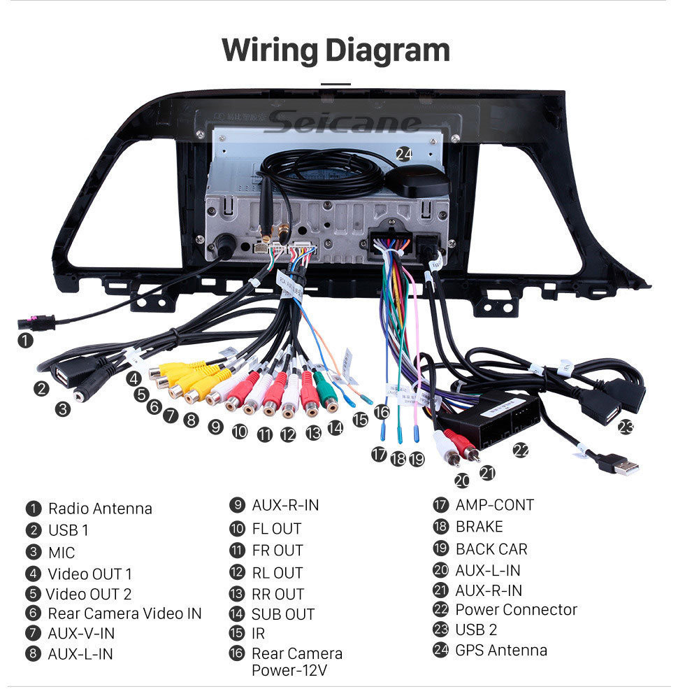 Seicane Pantalla táctil HD de 9 pulgadas para 2015 2016 2017 Hyundai sonata Android 11.0 Radio Navegación GPS con cámara retrovisora TV digital Control del volante Wifi Bluetooth Música