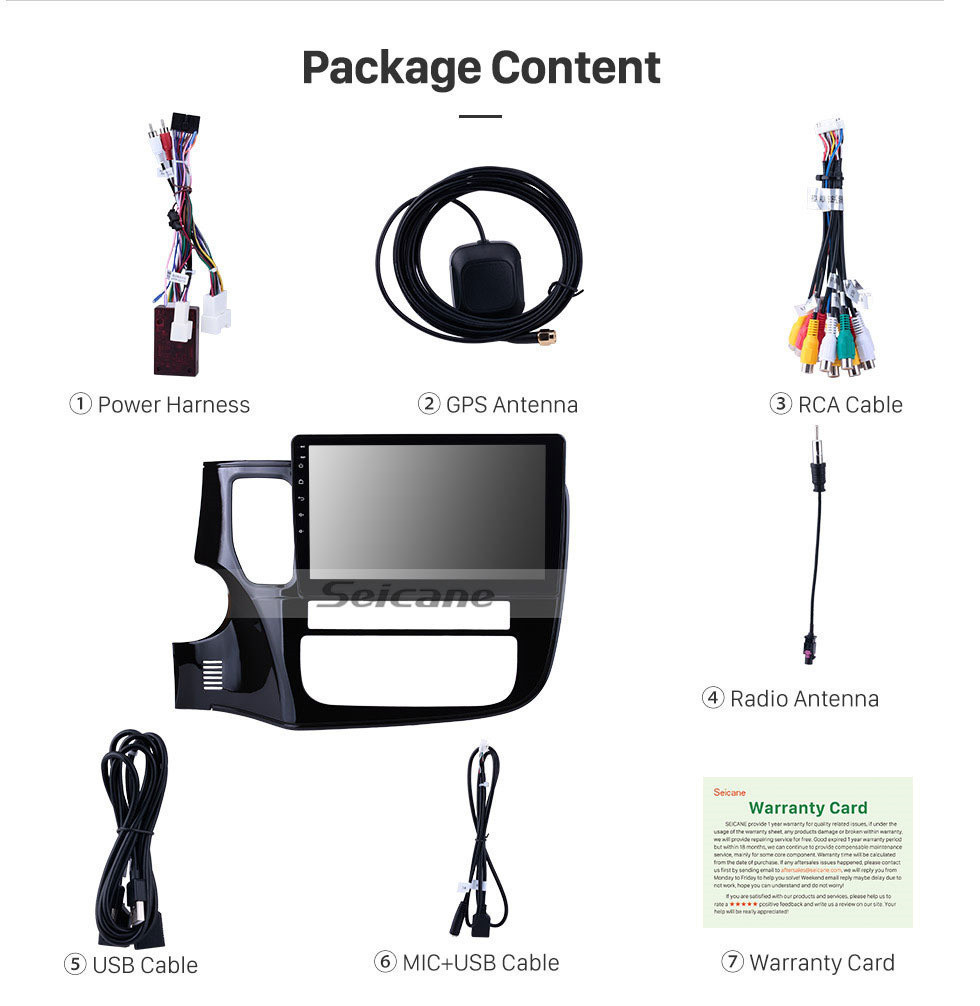 Seicane Android 9.0 GPS-Navigationssystem für 2014 2015 2016 2017 Mitsubishi Outlander HD-Touchscreen Bluetooth-Radio Wlan SWC 1080 P Carplay USB DAB OBD2 Seicane Android 9.0 GPS-Navigationssystem für 2014 2015 2016 2017 Mitsubishi Outlander HD-Touchscreen Bluetooth-Radio Wlan SWC 1080 P Carplay USB DAB OBD2
