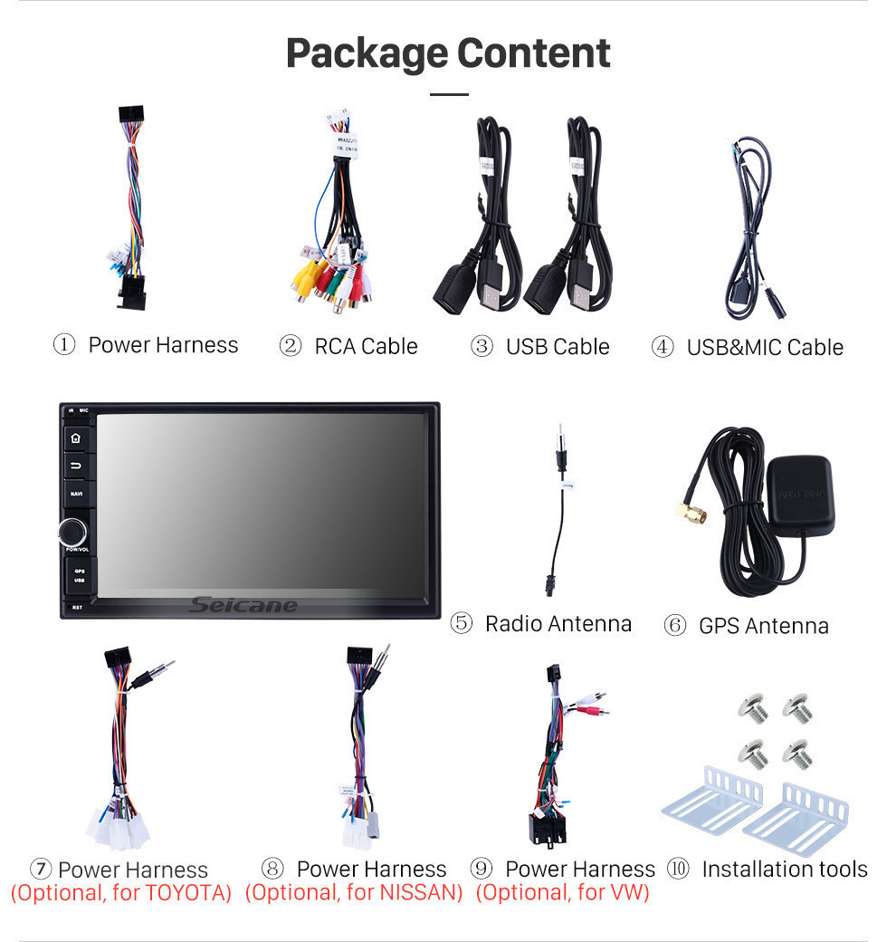 Seicane Android 11.0 7 Zoll HD Touchscreen Universal NISSAN TOYOTA VW Volkswagen 2 Din Radio GPS Navigationssystem WIFI USB AUX Spiegel Link Bluetooth MP3 Musik Lenkradsteuerung Seicane Android 11.0 7 Zoll HD Touchscreen Universal NISSAN TOYOTA VW Volkswagen 2 Din Radio GPS Navigationssystem WIFI USB AUX Spiegel Link Bluetooth MP3 Musik Lenkradsteuerung