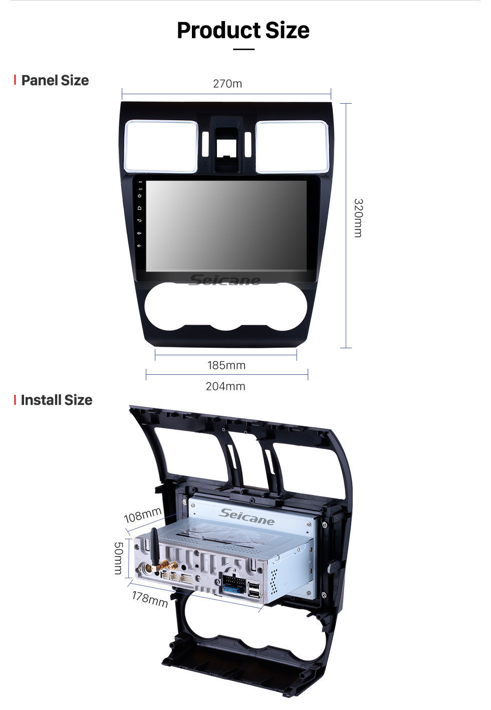 Seicane 2014 2015 2016 Subaru WRX Forester 9-дюймовый Android 11.0 Радио GPS-навигационная система Bluetooth Сенсорный экран 4G WiFi DAB + TPMS DAB + DVR OBDII DVD-плеер