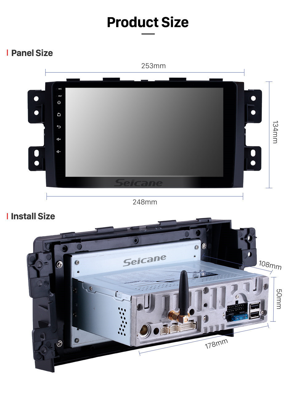 Seicane Radio de système de navigation de GPS d&amp;#39;écran tactile de 9,0 de marché secondaire d&amp;#39;Android 11.0 HD pour 2008-2016 Kia Borrego avec le contrôle de volant de supportDVR OBD II 3G / 4G WIFI