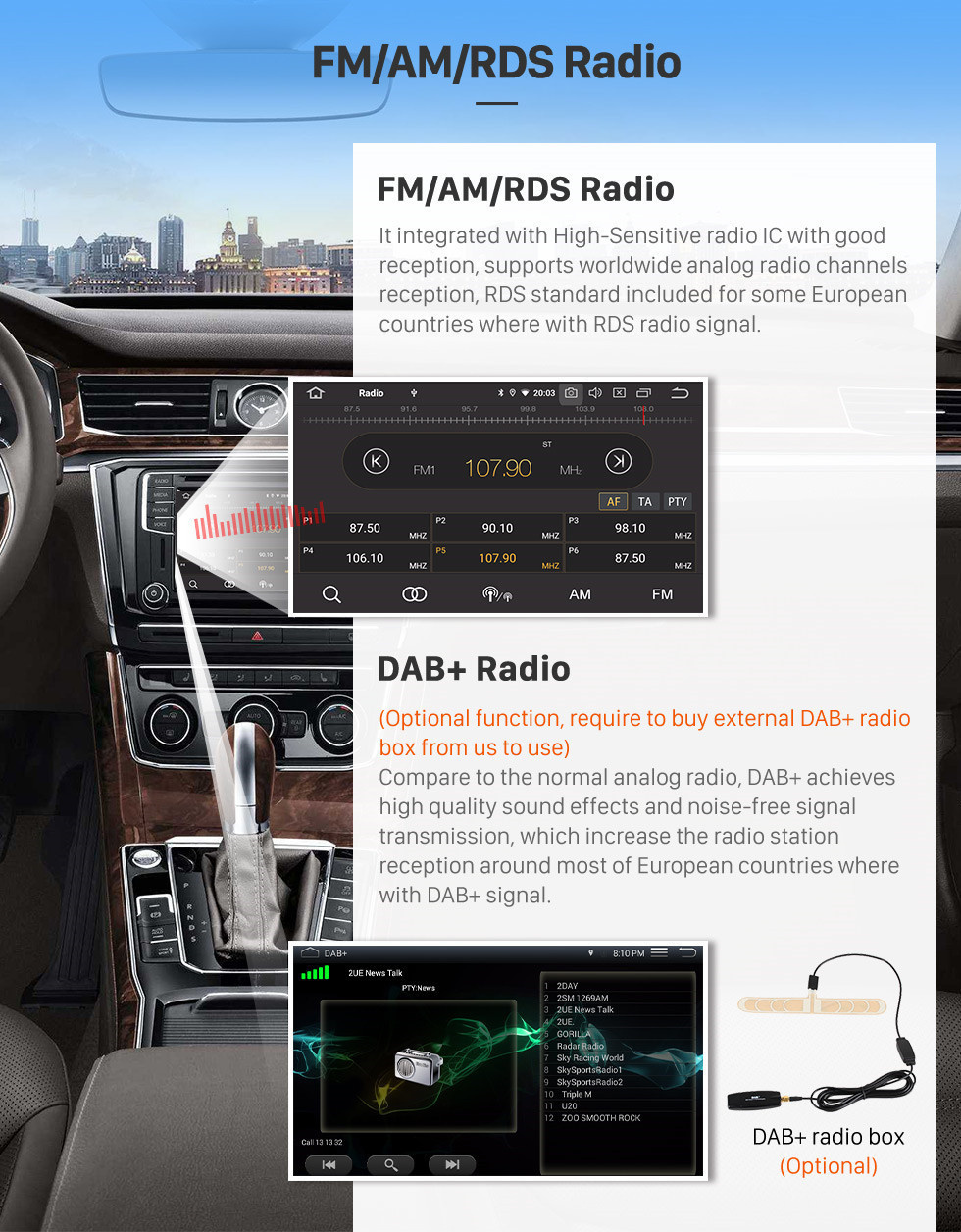 Seicane Radio de système de navigation de GPS d&amp;#39;écran tactile de 9,0 de marché secondaire d&amp;#39;Android 11.0 HD pour 2008-2016 Kia Borrego avec le contrôle de volant de supportDVR OBD II 3G / 4G WIFI