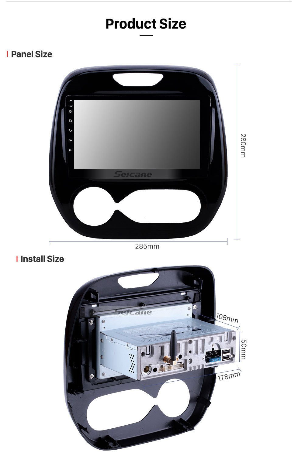 Seicane 9 pulgadas 2011-2016 Renault Captur CLIO Samsung QM3 Auto A / C Aftermarket Sistema de navegación GPS Pantalla táctil HD Radio del coche Soporte Bluetooth OBD2 4G WiFi DVR Mirror Link